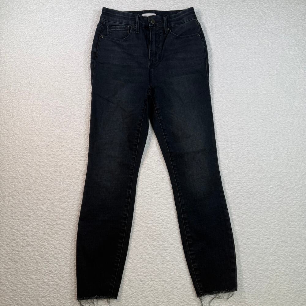 Good American Good Waist Crop Raw Hem Jeans in Blue 631 size 2/26